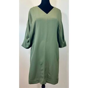COS Mint Green Tunic V-Neck Oversized Short Sleeve Dress Women's Size 4US